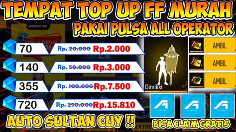 top up free fire pakai pulsa diminati Banyak pilihan nominal 74 gem gratis image 2