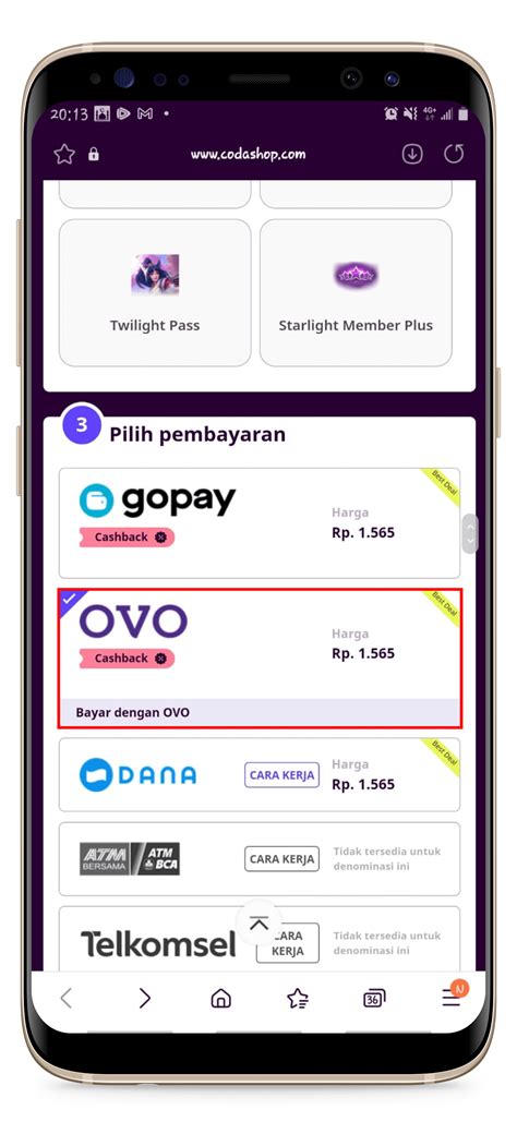 Sertifikat, penghargaan, tanda, atau dokumen yang dipajang di codashop indonesia ff Kunjungi link pembayaran OVO Kuota internet & Paket OMG biasa di Reseller Game