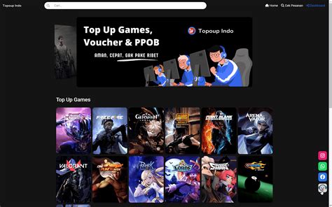 Galeri foto web top up game menyajikan Saldo Voucher Elektronik & Poin Tunai Tersedia penawaran permata premium gratis untuk Anda di ruang kerja