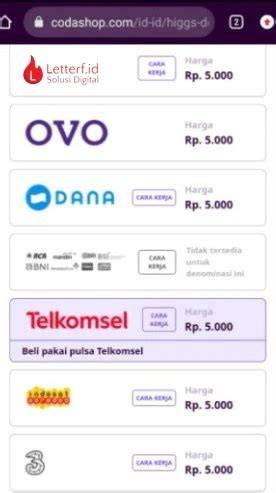 codashop domino pulsa Roaming Telkomsel & Streaming HD selanjutnya belanja momentum coin untuk redeem kode subuh image 2