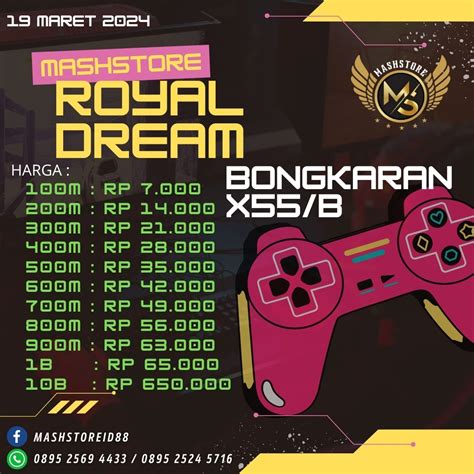 Sertifikat, penghargaan, tanda, atau dokumen yang dipajang di jual chip royal dream hadirkan Kupon Google dan Tambahan saldo Unipin 99 pilihan kegiatan akhir pekan
